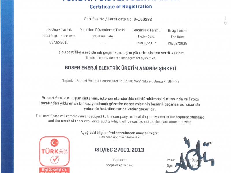 Lisans ve Kalite Belgemiz